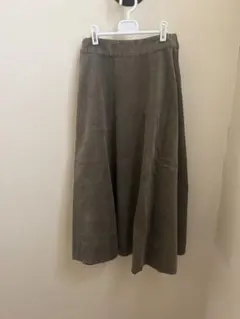 ガランテ　コーデュロイ フレアスカート　オリーブ