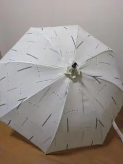 晴雨兼用長傘 日傘 紺と白のレース 近沢レース 資生堂ノベルティー新品