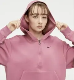 NIKE ハーフジップ ドライフィット パーカー ピンク