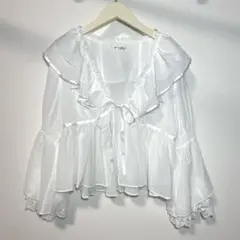 axes femmeアクシーズファムレース袖フリルボレロ