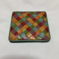 多色編み込みコインケース