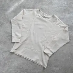 chil2 ワッフル長袖カットソー　アイボリー