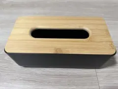 ティッシュケース 木製蓋 ブラック