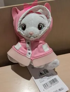 ディズニー おしゃれキャットマリーちゃんのレインコート　ぬいぐるみキーチェーン