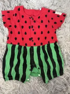 スイカ柄ロンパース 60-70cm