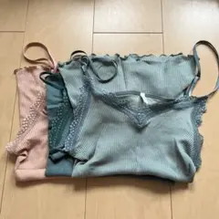 【BEAUTY&YOUTH】リブ レースキャミ3点セット