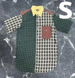 BEAMS マルチカラー チェック柄 半袖シャツS