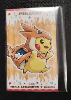 メガリザードンXのポンチョを着たピカチュウ 強カワピカチュウ メガ