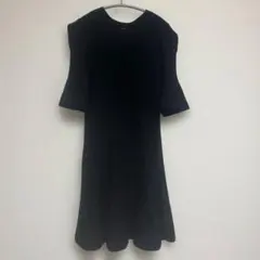 SNIDEL ブラック 半袖 ひざ丈ワンピース