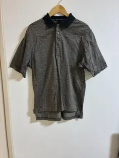 【90s-00s】NIKE GOLF 総柄ポロシャツ 黒×ベージュ S 希少