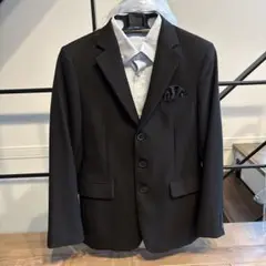 チャコールグレー ストライプ フォーマルスーツ　5点セット　160