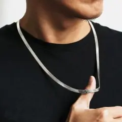スネーク チェーン ネックレス 50㎝ シルバー サージカルステンレス