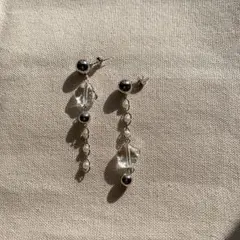 クリスタル ロングダングルピアス