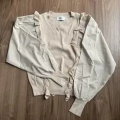 AZUL by moussy フリルニット S ベージュ