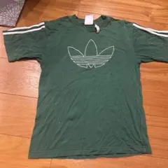 adidas トレフォイル 刺繍 Tシャツ グリーン