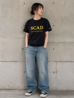 お買得‼︎オシャレ⭐︎古着Champion SCAD SAVANNAH Tシャツ S