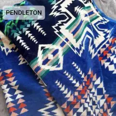 大人気　PENDLETON バスタオル　多用途 ブルー ジャガードタオル