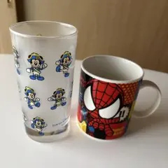 東京ディズニー ミッキーグラス USJスパイダーマン マグカップ 2点セットのサムネイル
