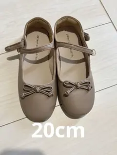 オリエンタルトラフィック　ベージュ リボン付きバレエシューズ 20cm
