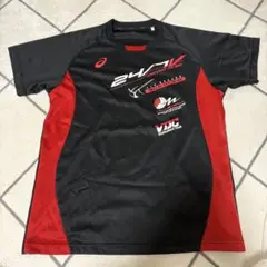 ASICS VXLバレーボールクラブ シャツ L 黒/赤