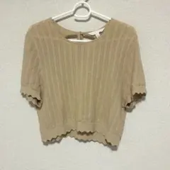 H&M　半袖　ニット(beige)