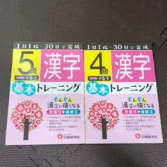 最終値下げ　小学基本トレーニング漢字　 5、4級 2冊セット