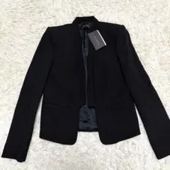 ザラ　ZARA ジャケット　ブラック　ノーカラー　黒 XS 未使用品
