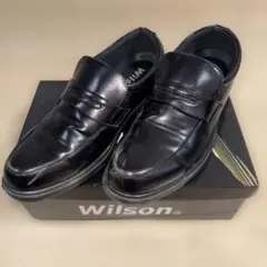 Wilson 黒 ドレスシューズ ローファー　4E 幅広のサムネイル