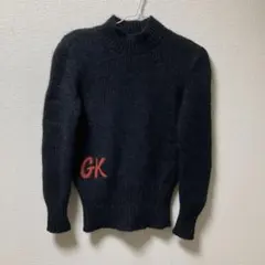 伊太利屋　GK ロゴ入り ブラック ニット セーター