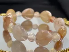 ハート桜瑪瑙デザインパワーストーンブレスレット内径16.5㎝