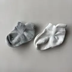 無印良品 ベビー 靴下 9-15cm 白 グレー