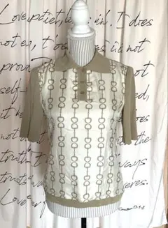 【処分SALE‪☆⠀】セリーヌ ガンチーニ柄 ニットポロシャツ