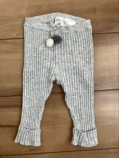 H&M グレー リブ編み ベビースパッツ 74cm