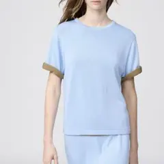 ユニクロ　ボクシーニットT ブルー　Mサイズ