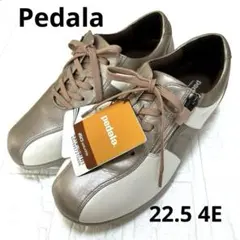 Pedala アシックス 22.5 4E タグ付き 天然皮革 美品 サイドジップ