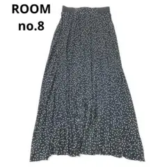 ルームエイト　ロングスカート　ドット　水玉　フレア　日本製　きれいめカジュアル