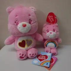 ケアベア 　ぽってりきらきらぬいぐるみ＆ハートチャーム付きマスコット