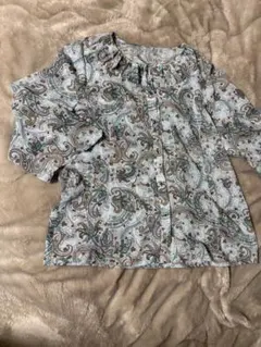 ペイズリー柄 長袖シャツ ポリエステル100%