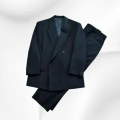 スーツセットアップ 黒 ダブルブレスト アジャスター フォーマル ビジネス 就活