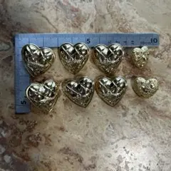 ハート 金ボタン ８個セット
