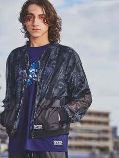 SY32 ブラック メッシュボンバージャケット