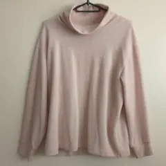 美品 ユニクロ ソフトニットフリースリブハイネックT