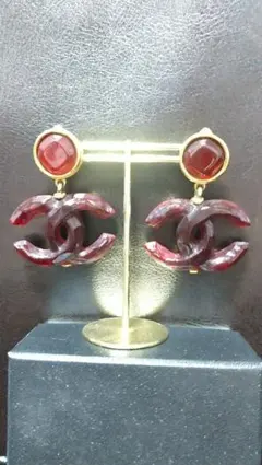 CHANEL　ヴィンテージ　大きめ　ココマーク　スイング　イヤリング　超希少レア