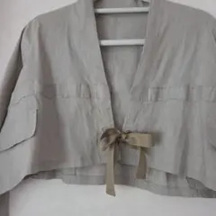 グレー クロップドジャケット リボン付き センソユニコ　最終値下げ