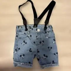 H&M ミッキーマウス サスペンダー付きショートパンツ 6m