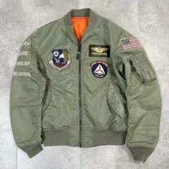 【希少】 レア AVIREX MA-1 フライトジャケット L ワッペン 刺繍