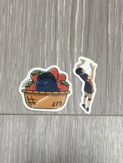 ハイキュー×スシローコラボ　影山飛雄ミニピック　カゲガラスステッカー　2点SET