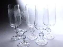 【ボヘミアングラス】　ビールグラス６客セット　エッチングクリスタル ボヘミアグラス】 タンブラー6客セット エッチングクリスタル - メルカリ
