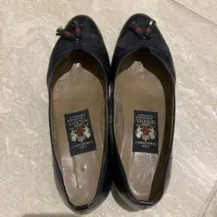 靴　MIHAMA 紺色　フラットシューズのサムネイル