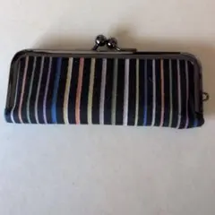 ストライプがま口印鑑ケース